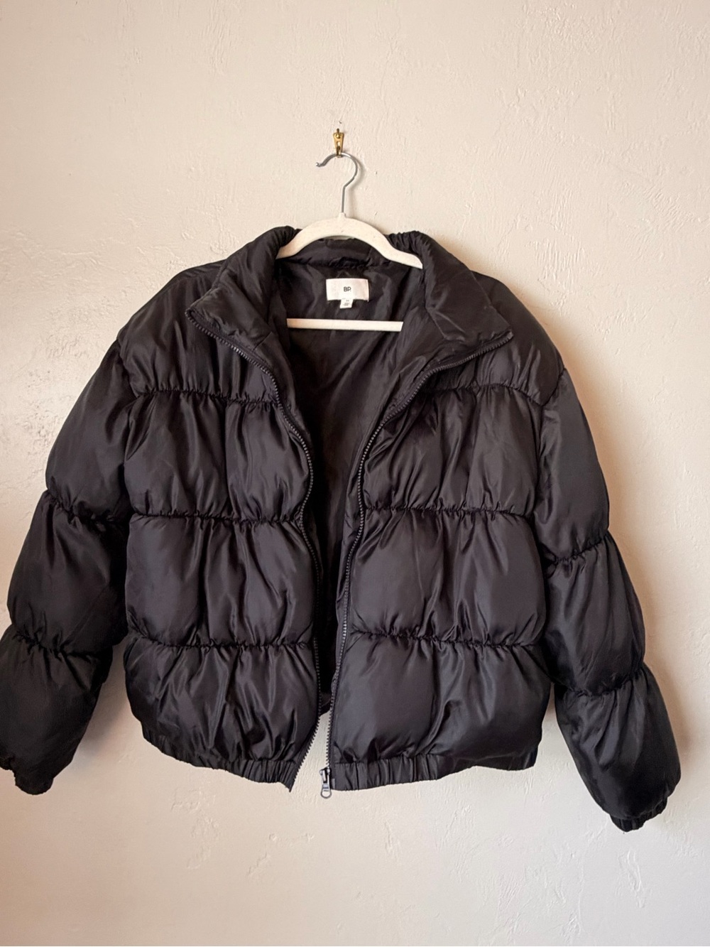 bp Black Cropped Puffer Jacket